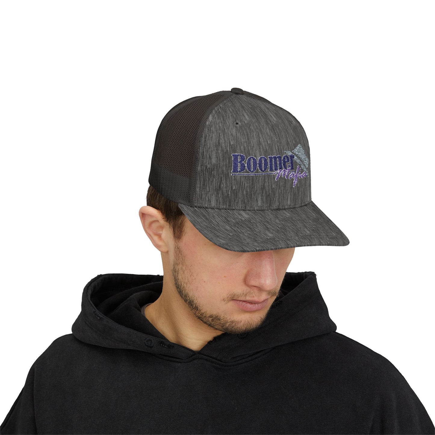 Boomer Vibes Trucker Cap — Americana Glitter Snapback Hat