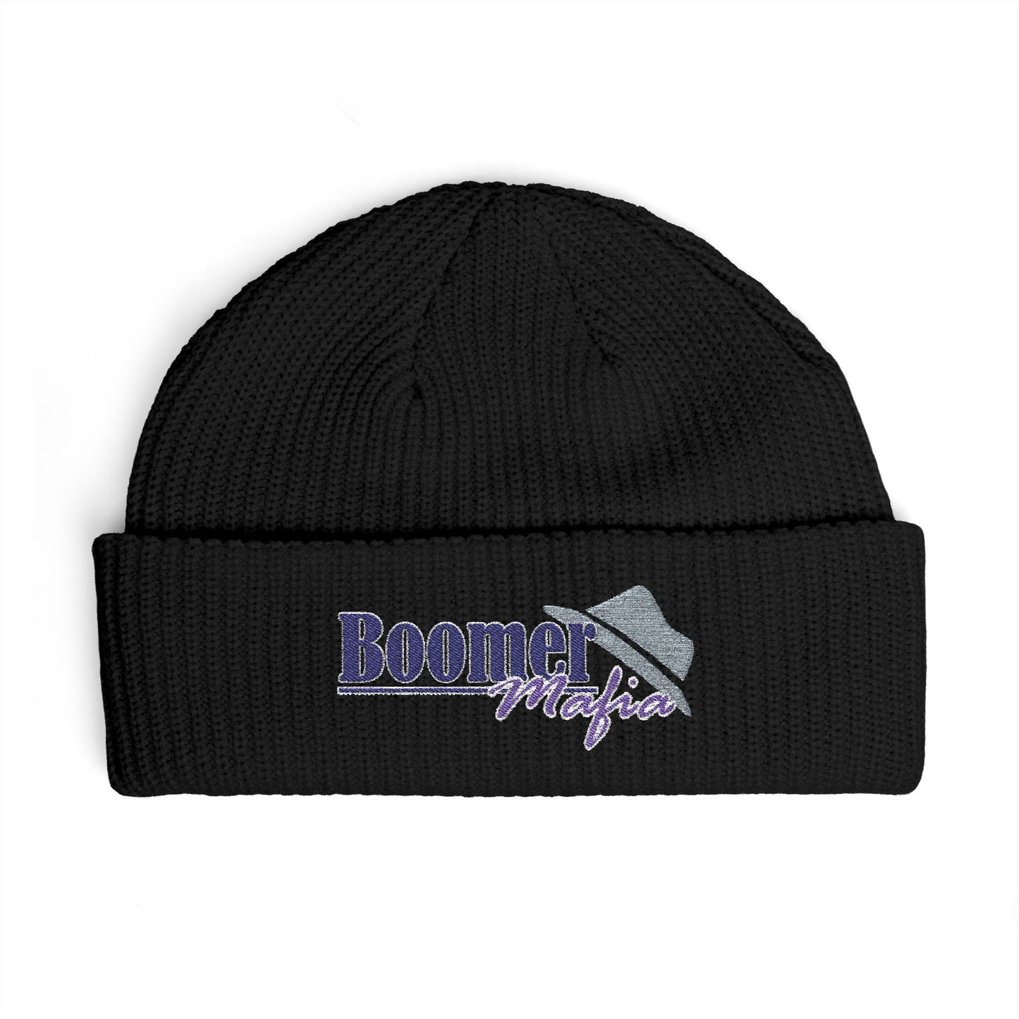 Cuff Beanie — 'Boomer Nights' Retro Logo Knit Hat