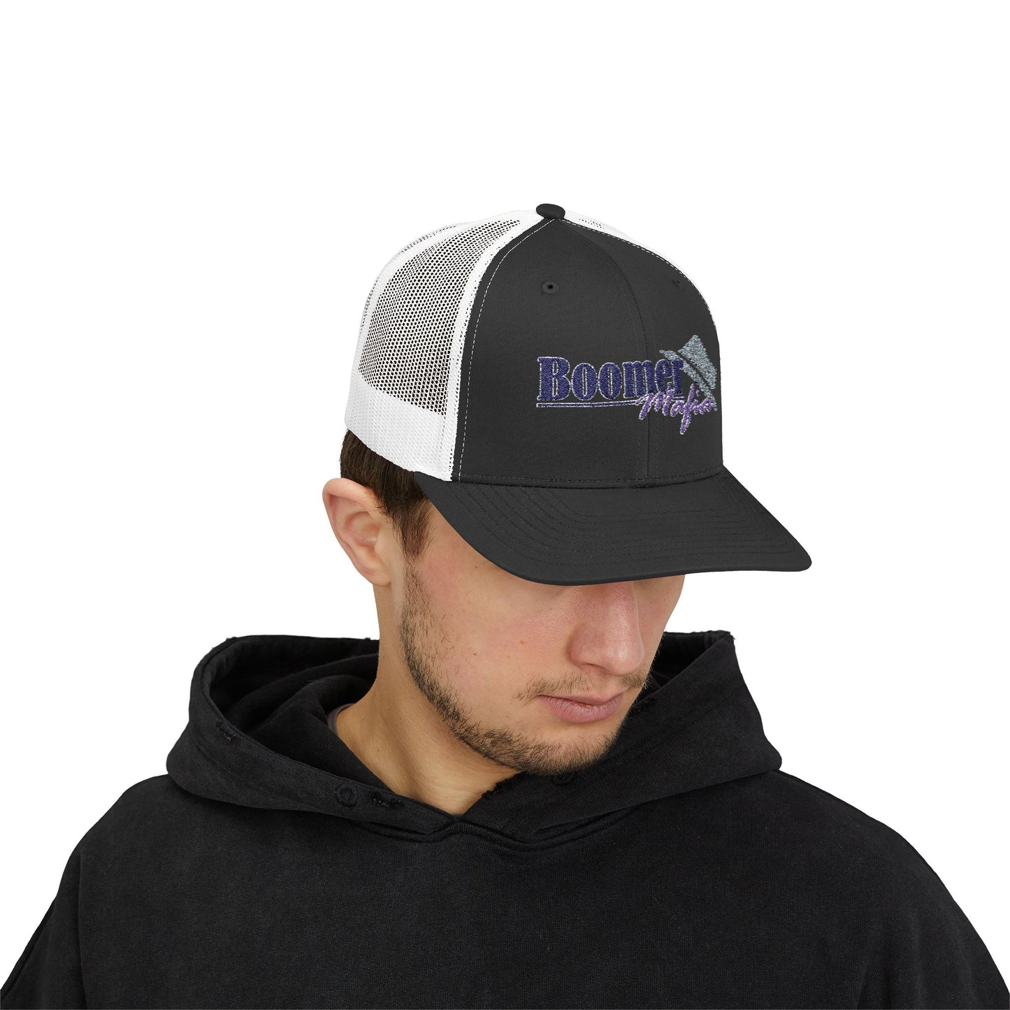 Boomer Vibes Trucker Cap — Americana Glitter Snapback Hat