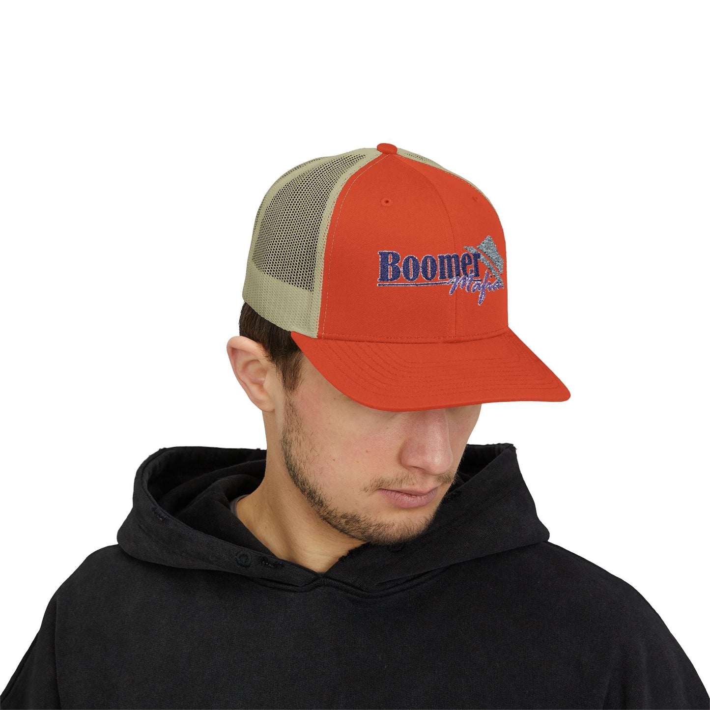 Boomer Vibes Trucker Cap — Americana Glitter Snapback Hat