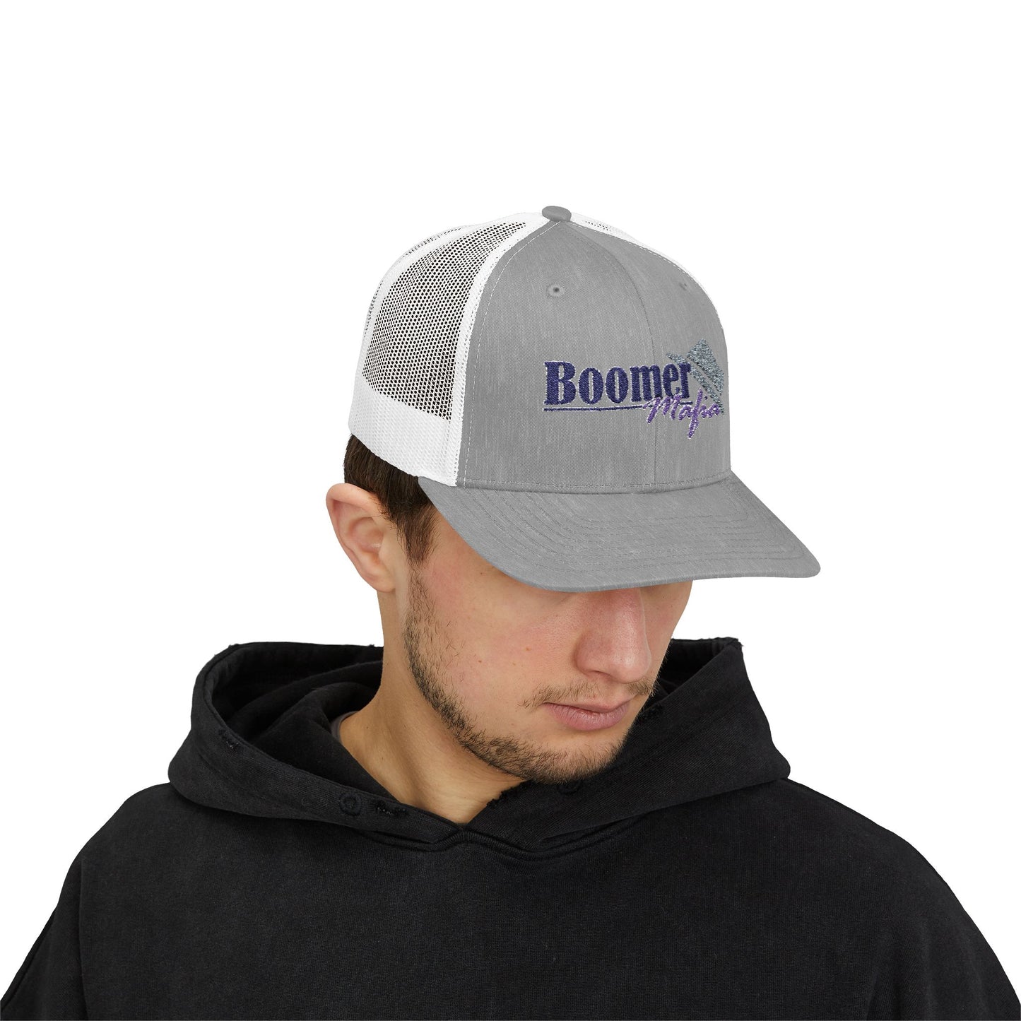Boomer Vibes Trucker Cap — Americana Glitter Snapback Hat