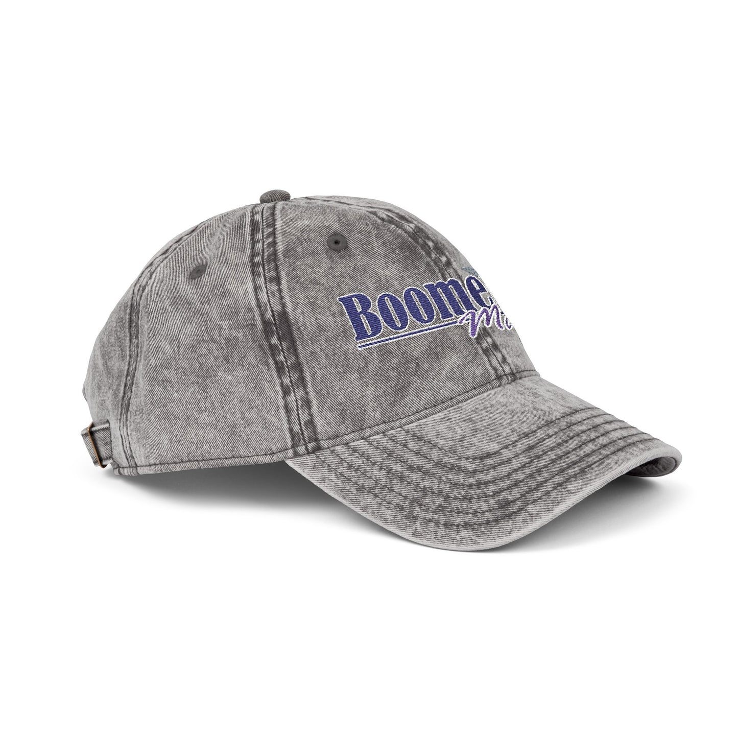 Vintage Embroidered Trucker Cap — "Boomer" American Flag Design