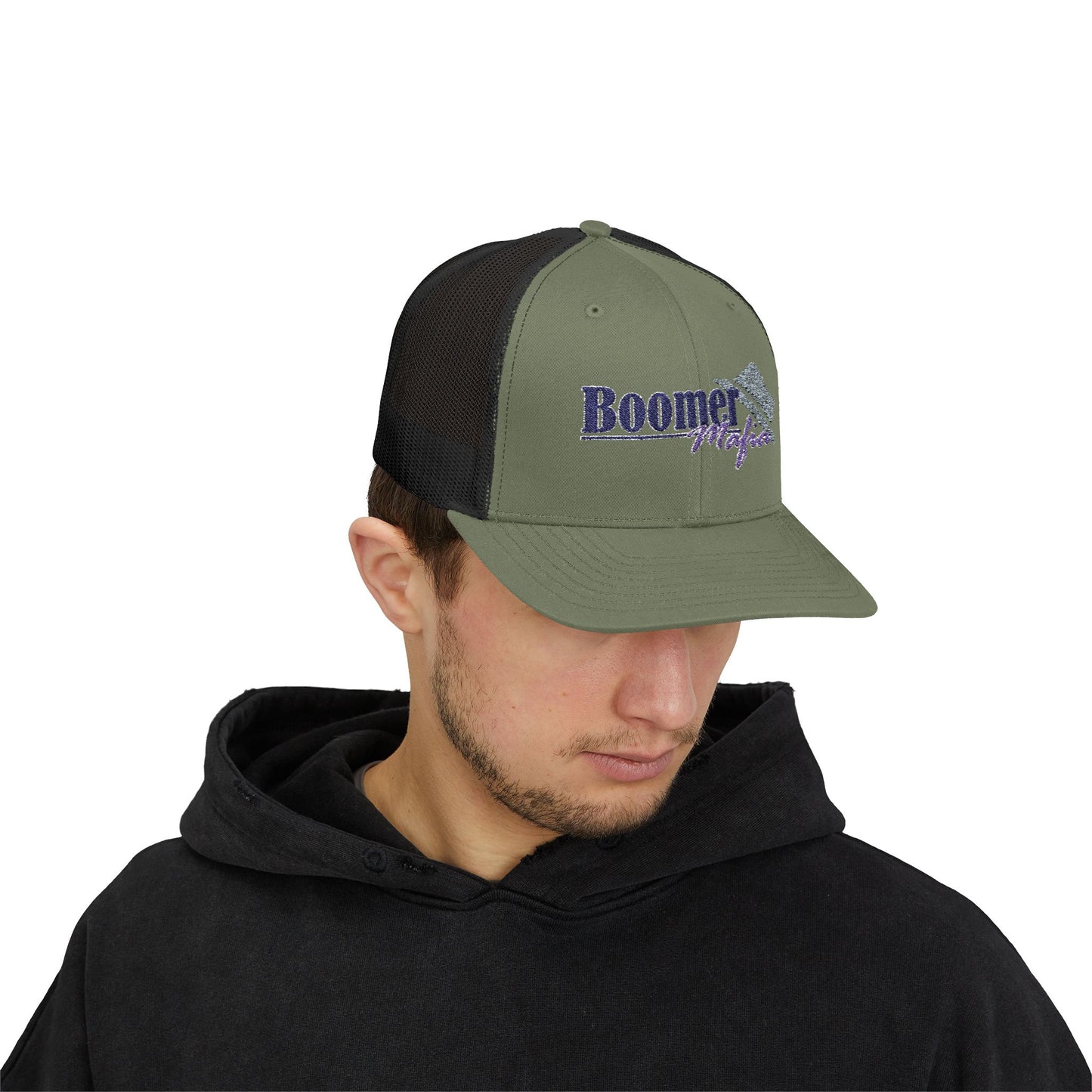 Boomer Vibes Trucker Cap — Americana Glitter Snapback Hat