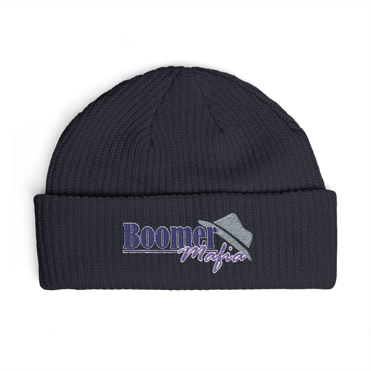 Cuff Beanie — 'Boomer Nights' Retro Logo Knit Hat