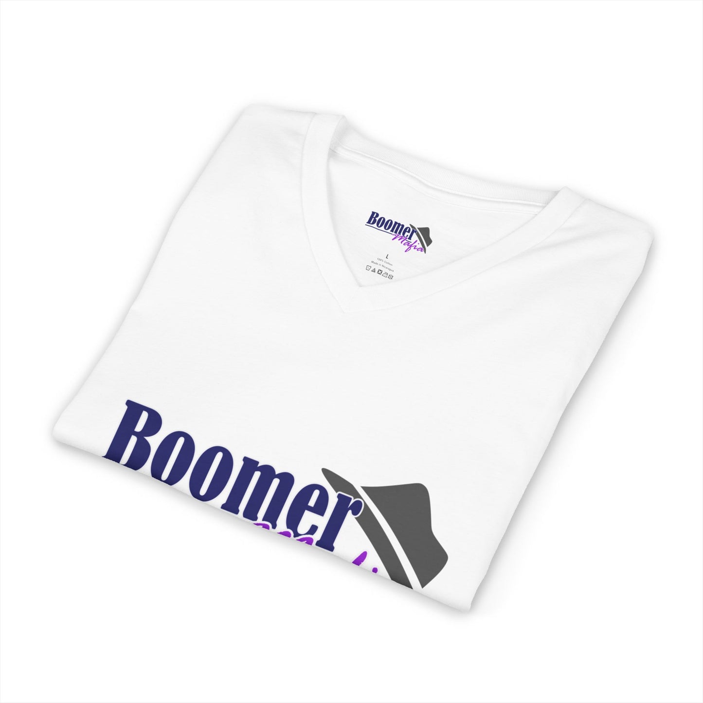 Boomer Mafia V-Neck Tee — Retro Hat Graphic Funny Boomer Shirt