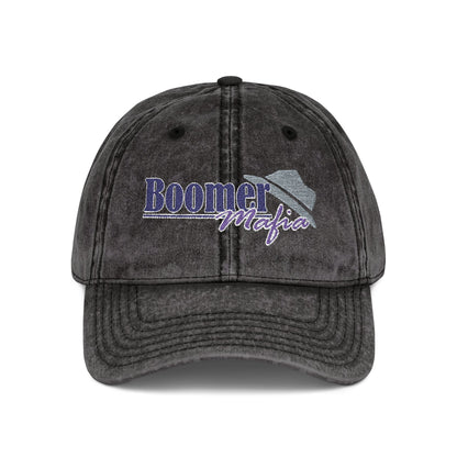 Vintage Embroidered Trucker Cap — "Boomer" American Flag Design