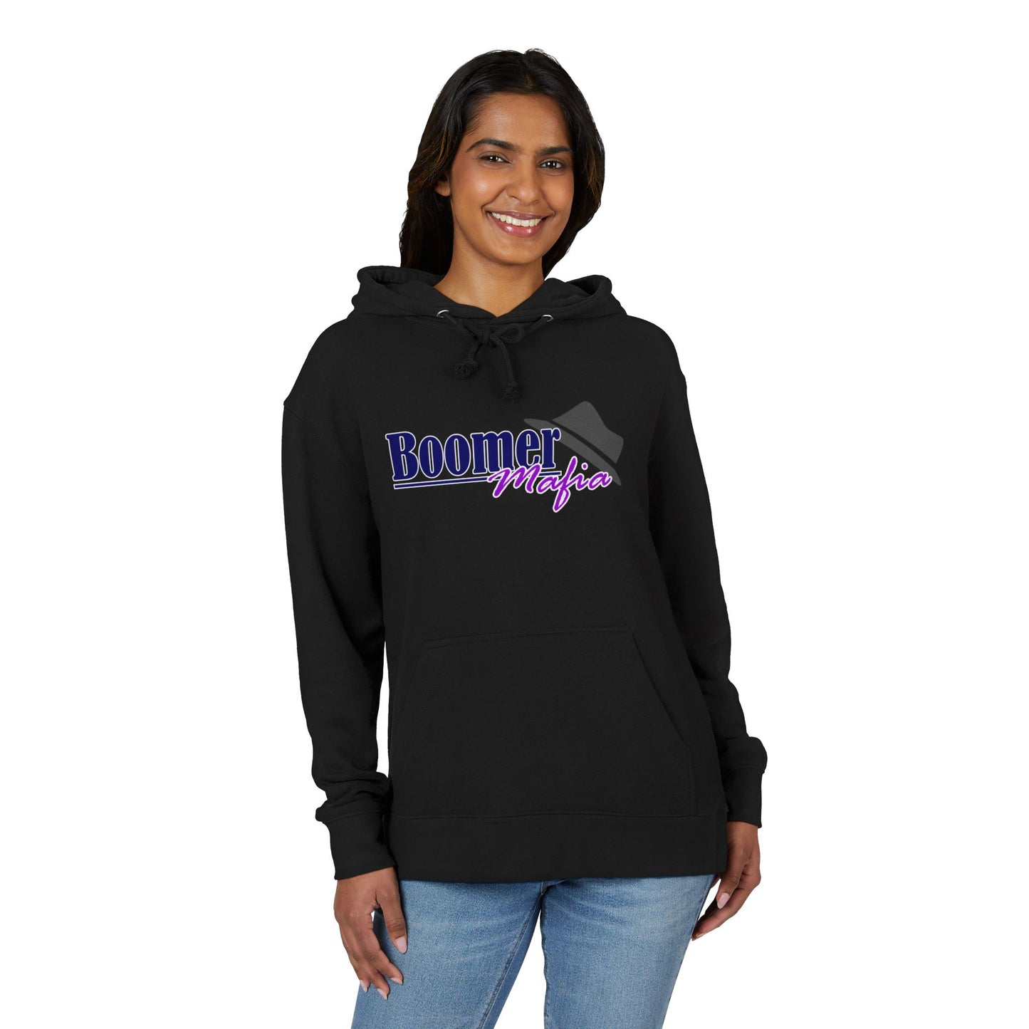 Boomer Mafia Hoodie — Retro Script Pullover for Baby Boomer Pride