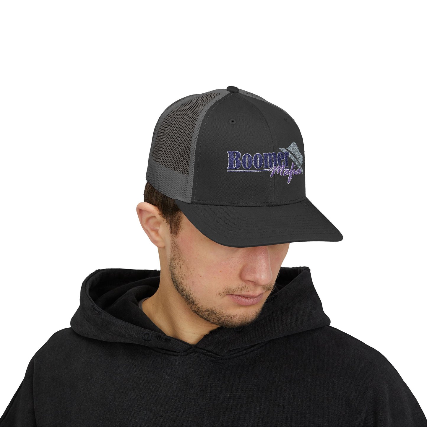 Boomer Vibes Trucker Cap — Americana Glitter Snapback Hat