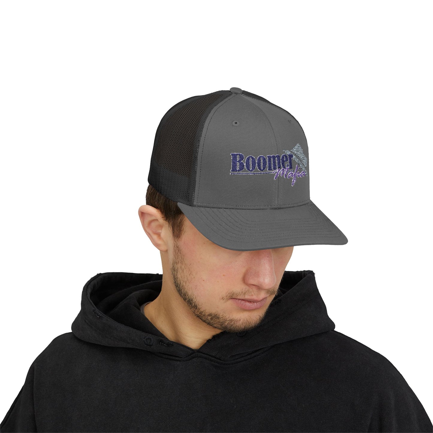 Boomer Vibes Trucker Cap — Americana Glitter Snapback Hat