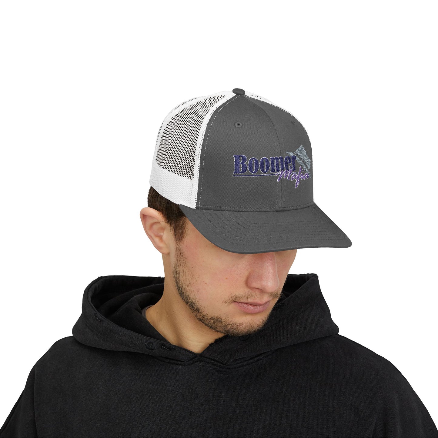 Boomer Vibes Trucker Cap — Americana Glitter Snapback Hat