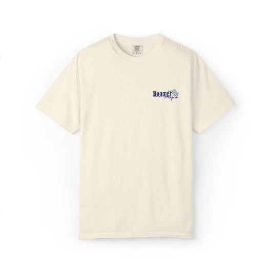 T-Shirt • Minimal Floral Script Chest Print — 'Breathe'