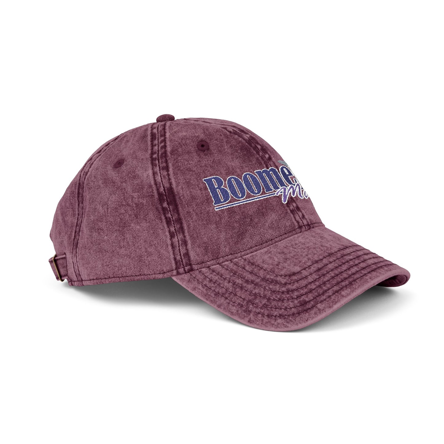 Vintage Embroidered Trucker Cap — "Boomer" American Flag Design