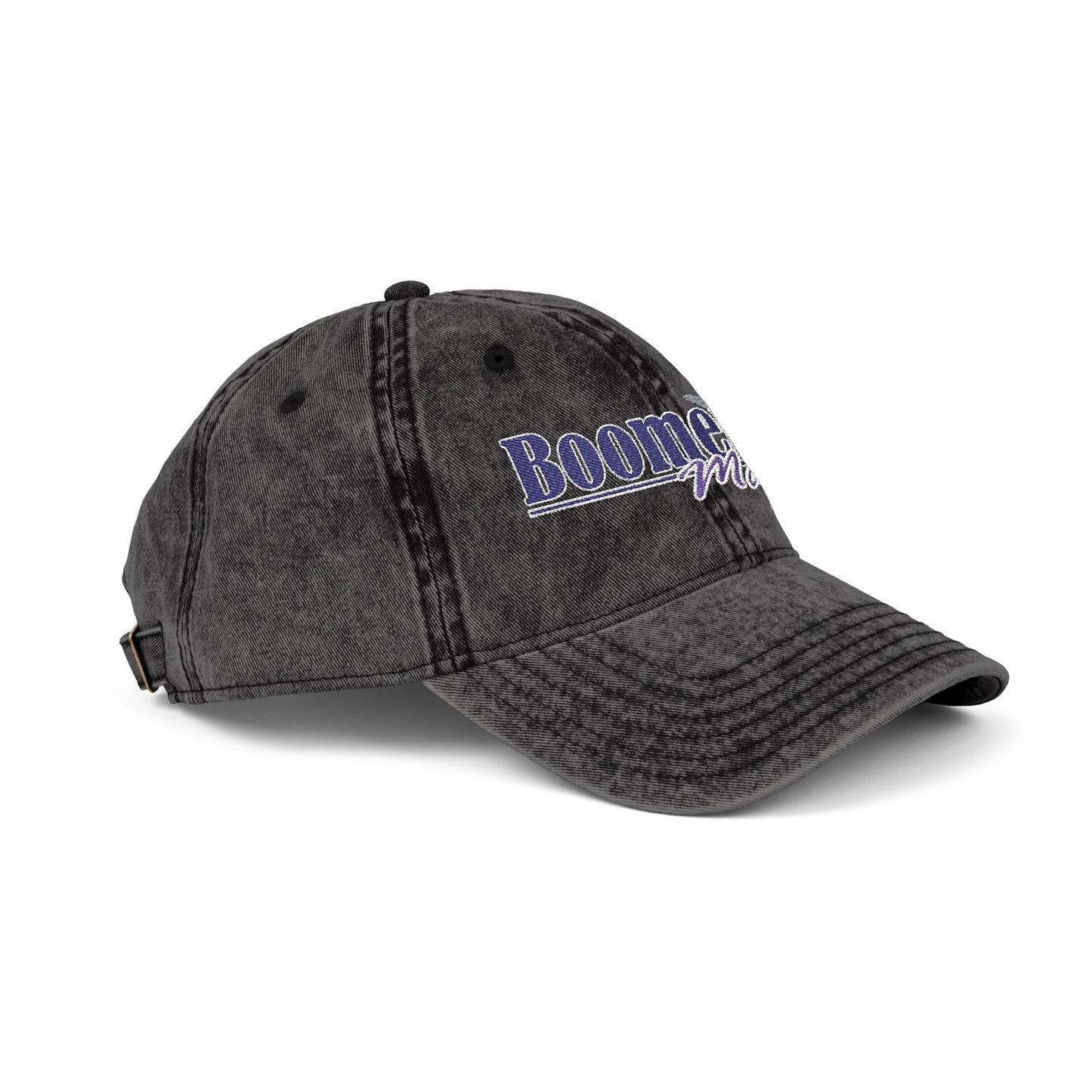 Vintage Embroidered Trucker Cap — "Boomer" American Flag Design