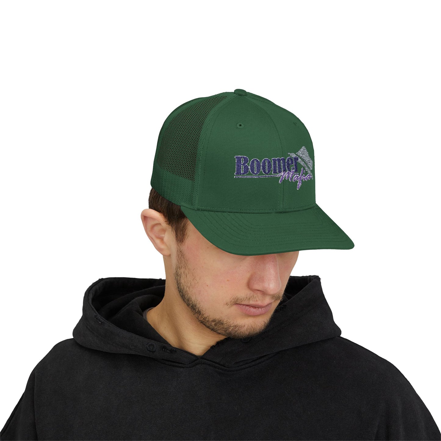 Boomer Vibes Trucker Cap — Americana Glitter Snapback Hat