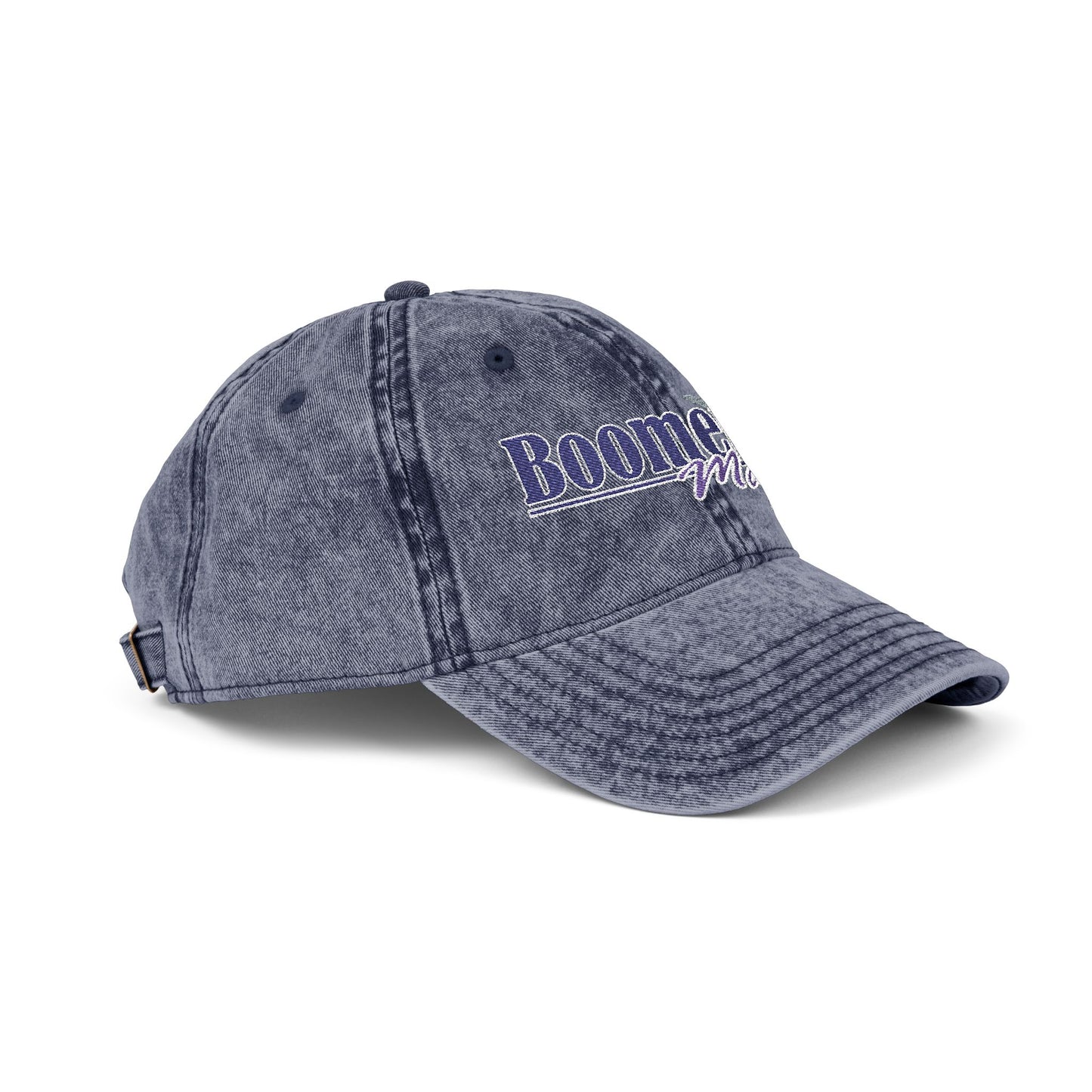 Vintage Embroidered Trucker Cap — "Boomer" American Flag Design
