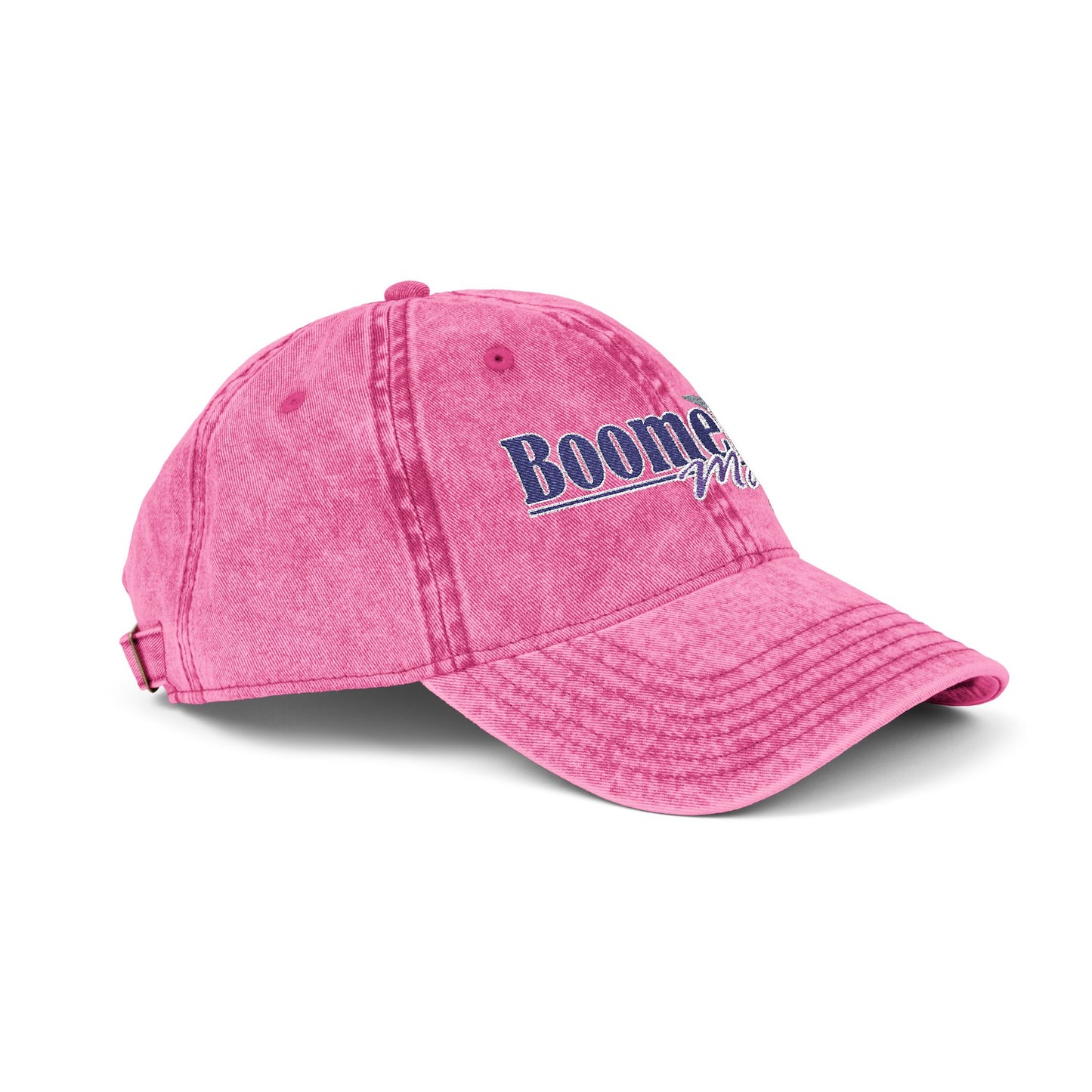 Vintage Embroidered Trucker Cap — "Boomer" American Flag Design